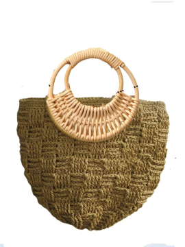 Bambu Saplı El Çantası  Sarı