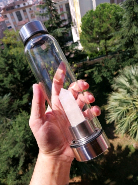 Kristal Kuvars Pillar Obelisk Doğal Taş Matara