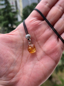 Sitrin Tumbled Doğal Taş Kolye  