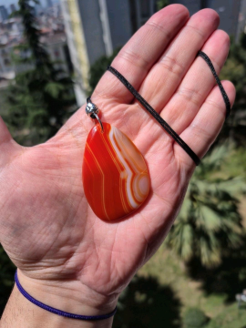 Sardonyx Doğal Taş Kolye  