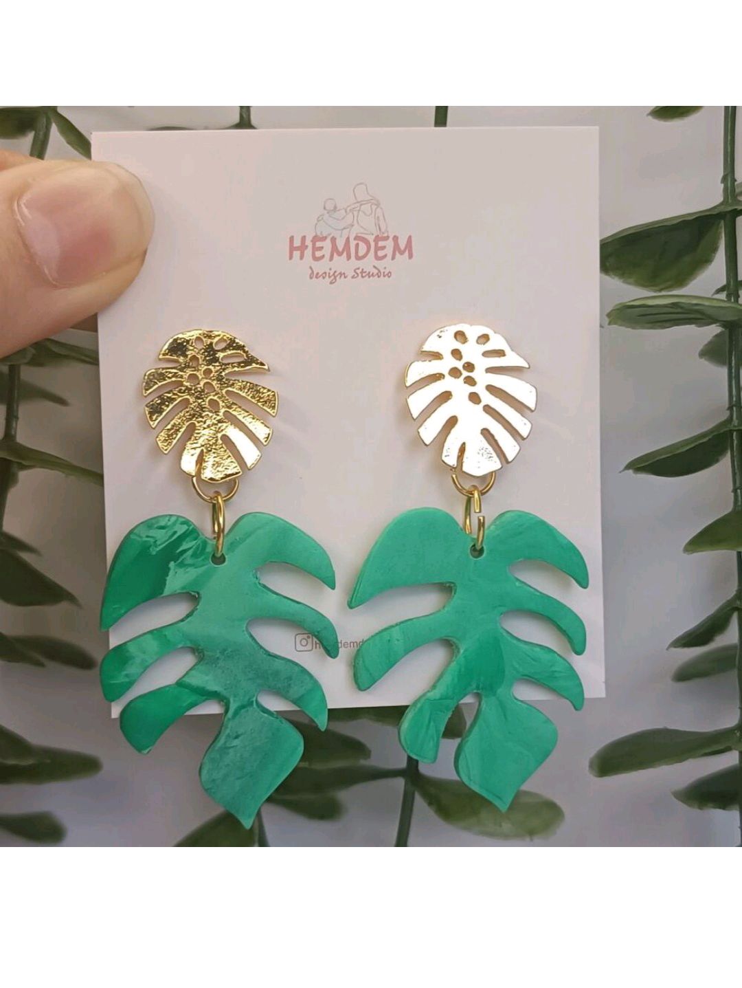 polimer-kil-showy-monstera-leaf-kupe-deniz-yesili