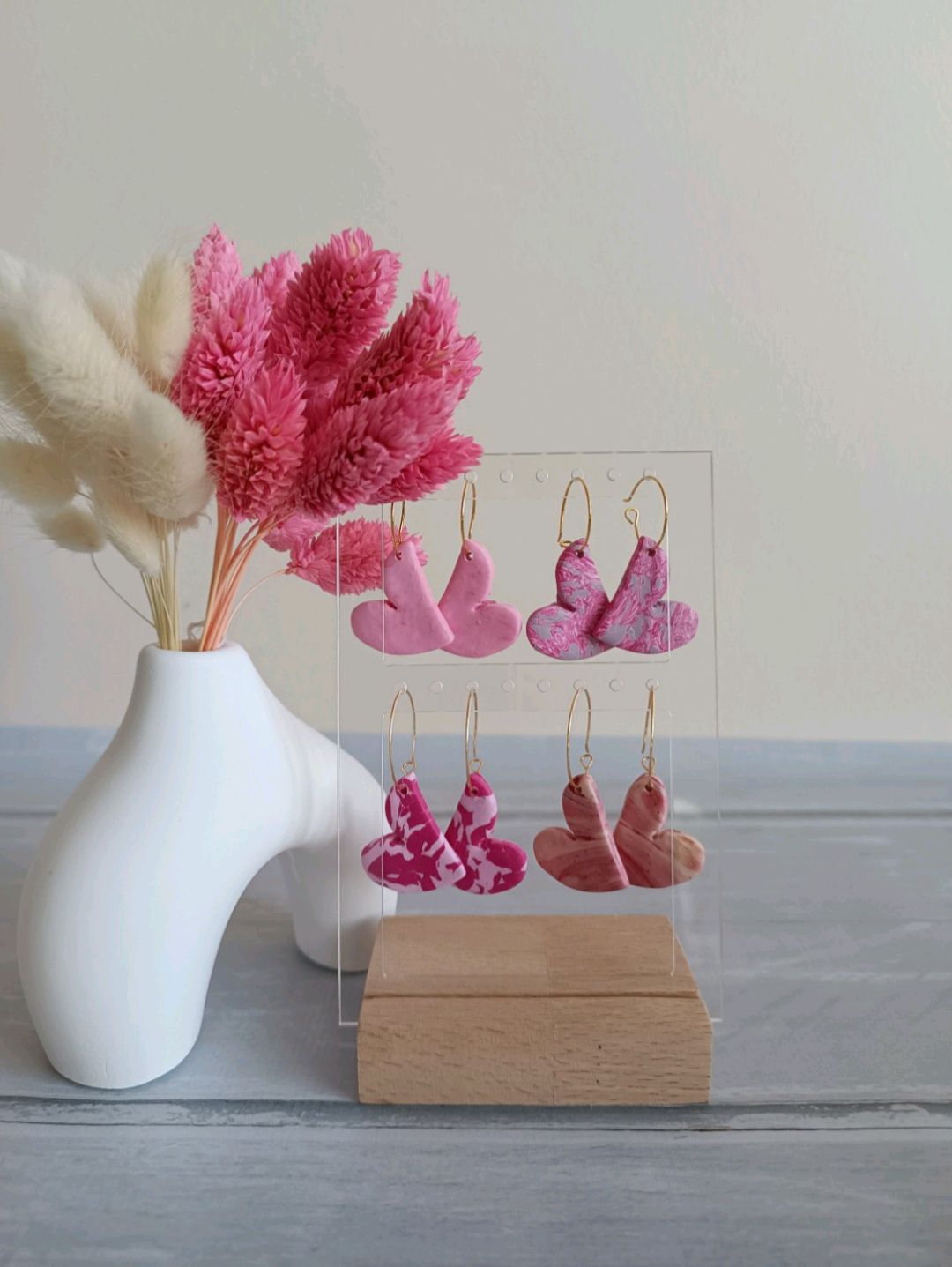 polimer-kil-kucuk-kalpler-pastel-pembe