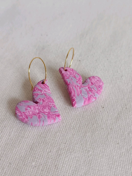 Polimer Kil Küçük Kalpler  Pastel Pembe