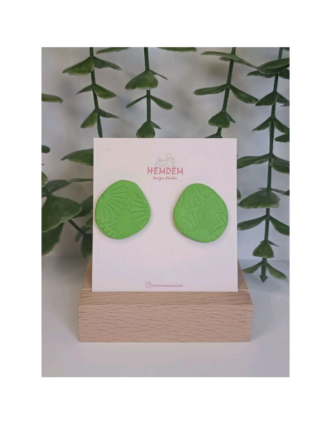 polimer-kil-minimal-green-leaves-kupe-ilkbahar-yesili