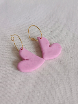 Polimer Kil Küçük Kalpler Pastel Pembe
