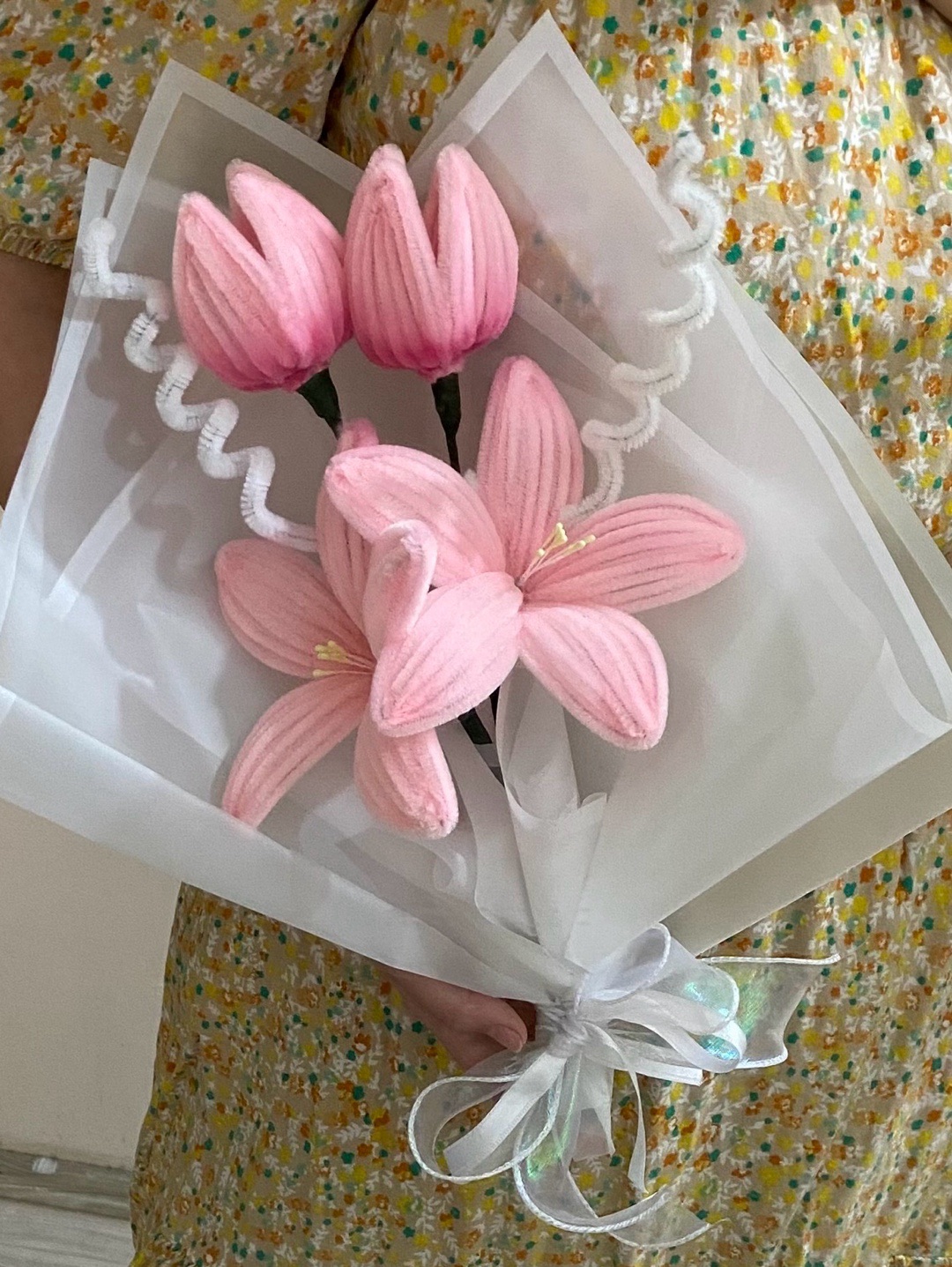 sonil-zambak-lale-buket-yapay-orme-cicek-pembe