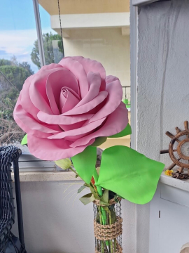 Yapay Büyük Boy Gül Pembe