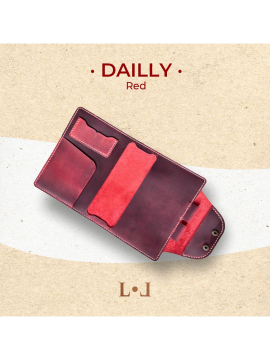 Dailly - El Yapımı Hakiki Deri Ajanda Kılıfı Kırmızı