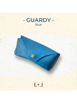 Guardy - El Yapımı Hakiki Deri Gözlük Kılıfı Mavi