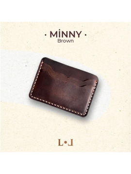 Minny - El Yapımı Hakiki Deri Minimalist Klasik Kartlık Kahverengi