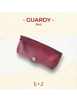 Guardy - El Yapımı Hakiki Deri Gözlük Kılıfı Kırmızı