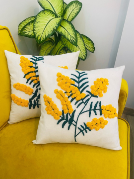 Mimoza Punch Kırlent Kılıfı İkili Set 