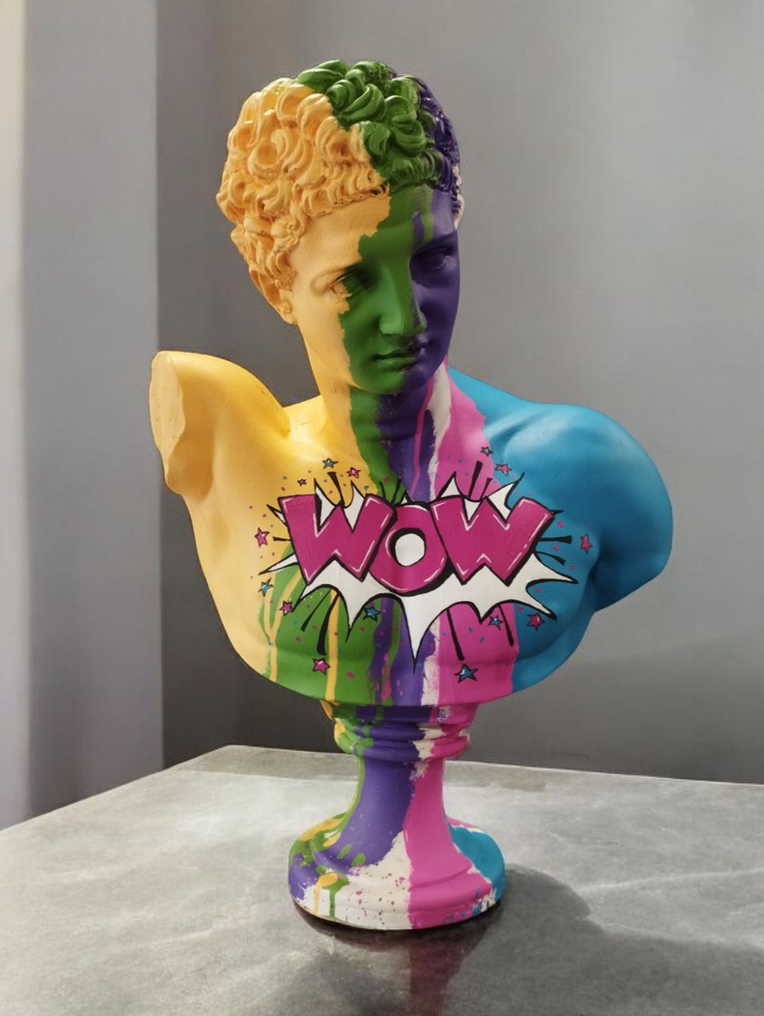 buyuk-pop-art-tasarimli-antik-bust-heykeli-modern-ev-dekoru-cok-renkli