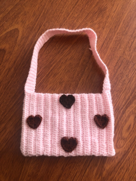 Örme Çanta Pastel Pembe
