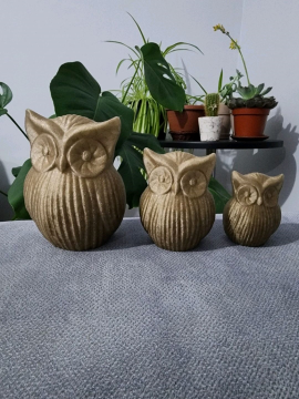 3lü Takım Baykuş Bronz Rengi