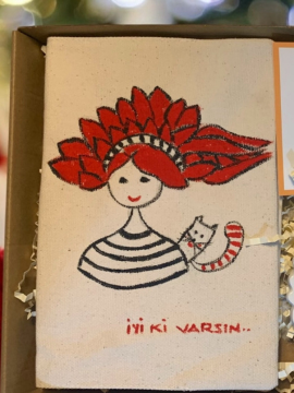 Kanvas Kaplı Defter Kırmızı