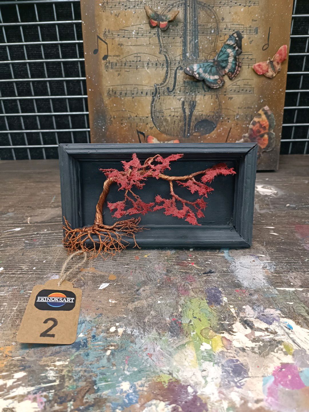bonsai-duvar-tablosu-kirmizi