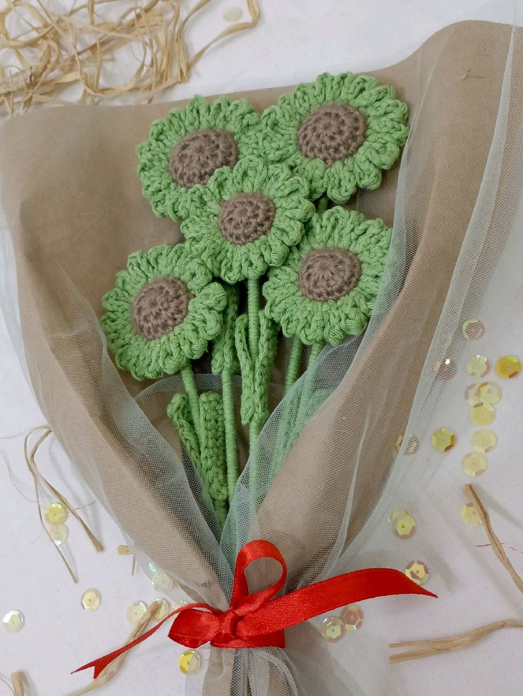 yesil-papatya-buketi-yesil