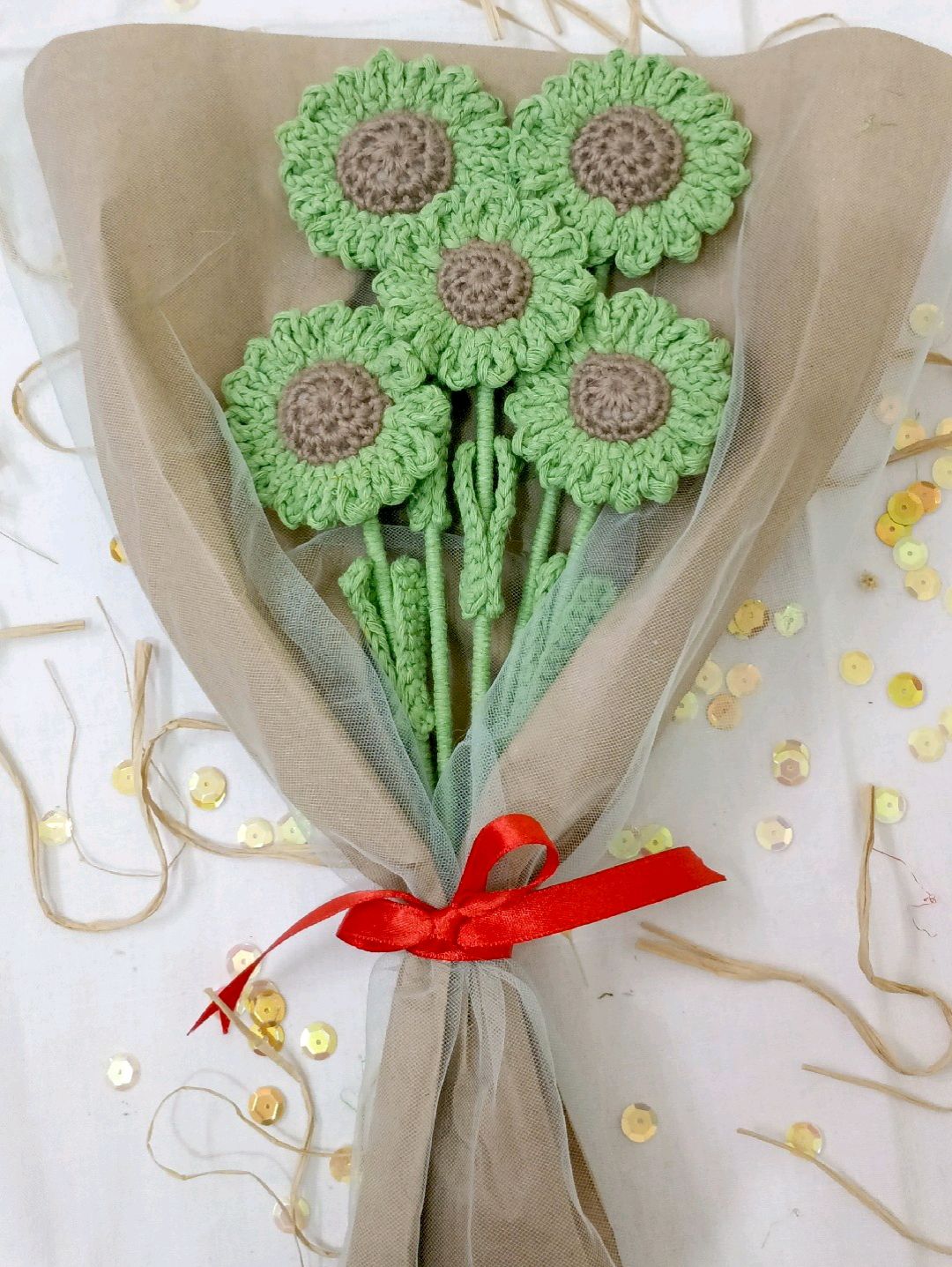yesil-papatya-buketi-yesil