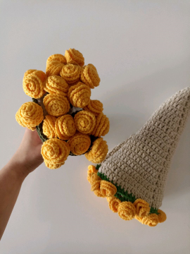 Gül Buket Battaniye Çeşitleri - El Yapımı Buket Battaniye  Sarı