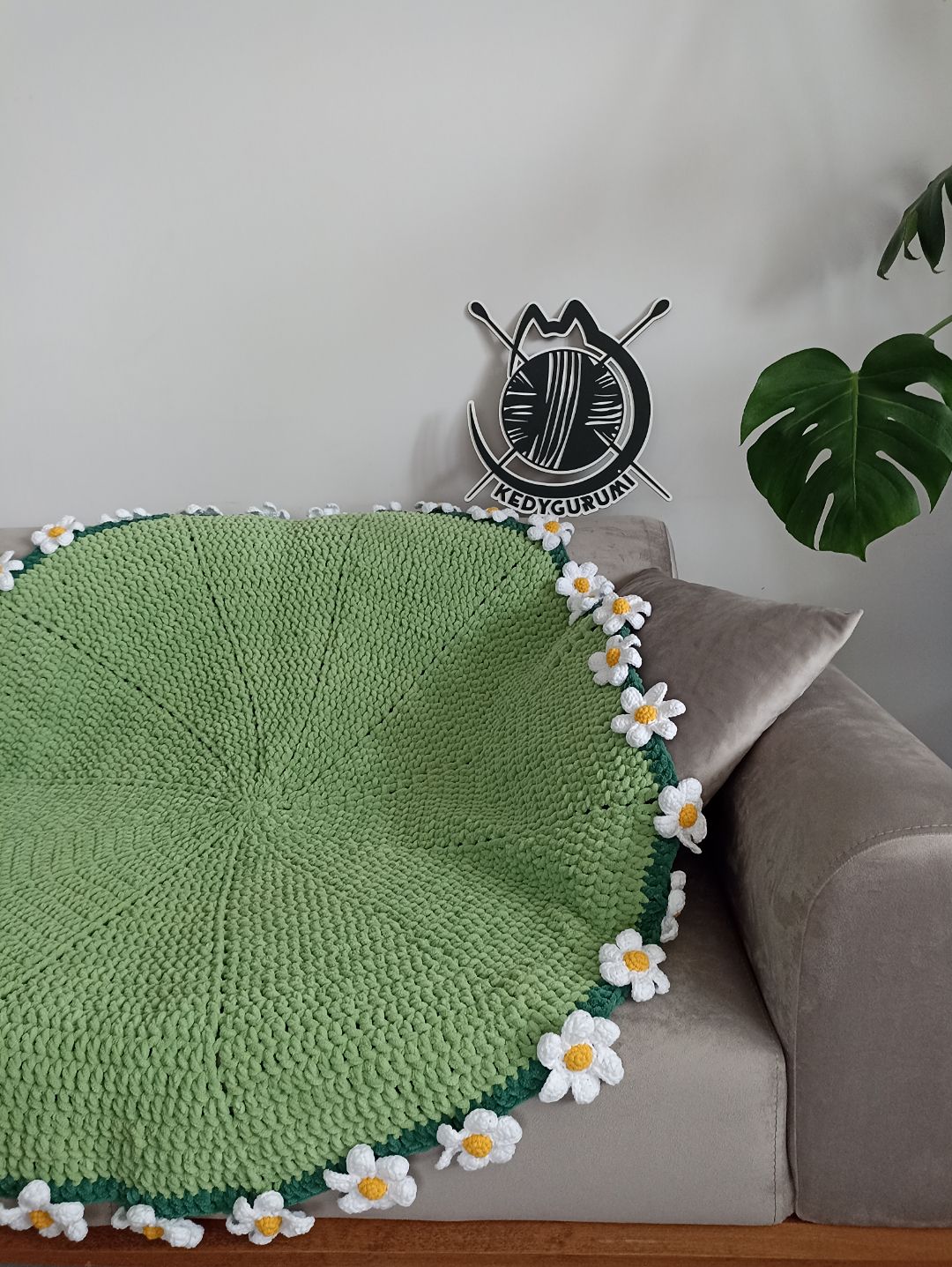yumos-papatya-buket-battaniye---el-orgusu-acik-yesil