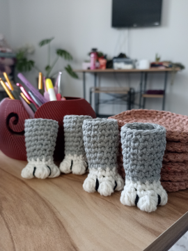 Patili Sandalye Ayakları 4'lü Set Amigurumi Gri