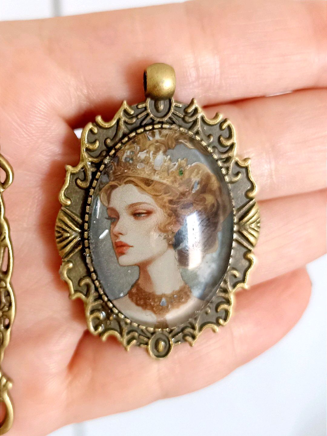 vintage-lady-kadin-pendant-kolye-ucu-bronz-rengi