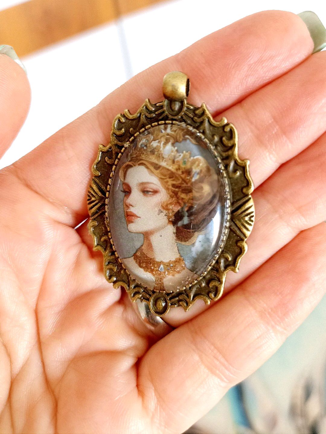 vintage-lady-kadin-pendant-kolye-ucu-bronz-rengi
