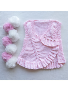 Yelpaze Bebek Yeleği Pembe
