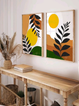 Minimalist Ahşap Tablo Poster  Çok Renkli