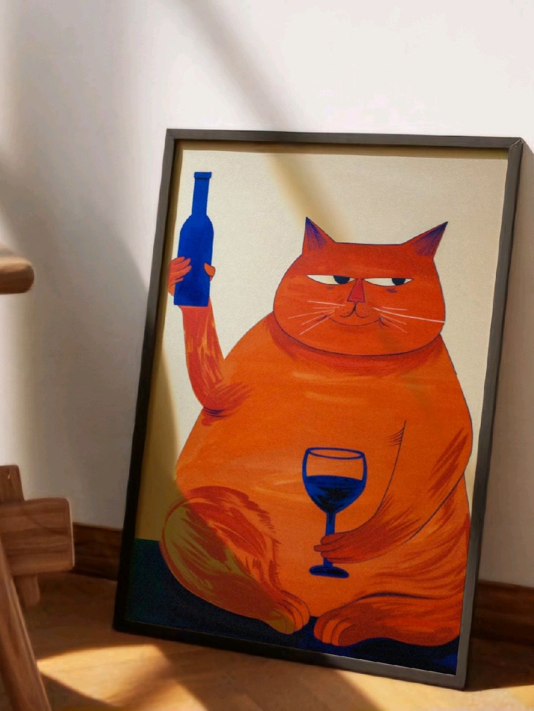 turuncu-kedi-poster-cercevesiz-cok-renkli