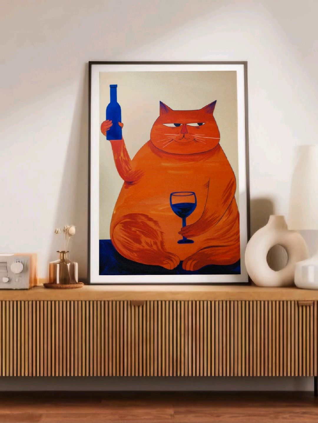 turuncu-kedi-poster-cercevesiz-cok-renkli
