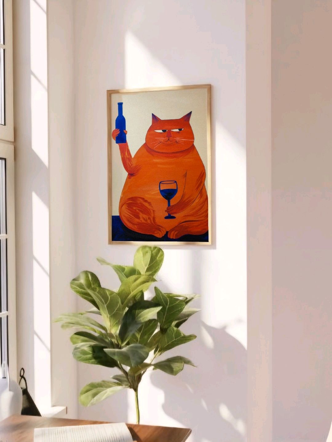 turuncu-kedi-poster-cercevesiz-cok-renkli