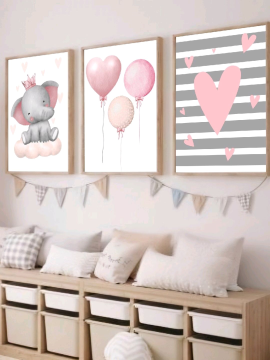 Bebek Fil Çocuk Odası Poster Çerçevesiz  Çok Renkli