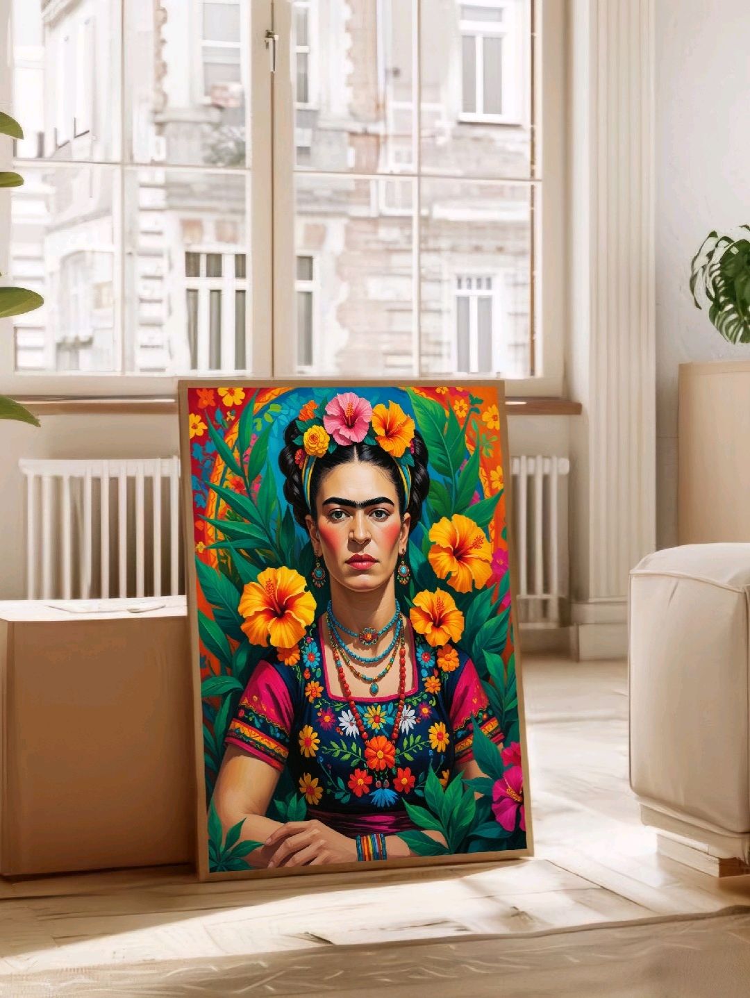 frida-kahlo-poster-cercevesiz-cok-renkli