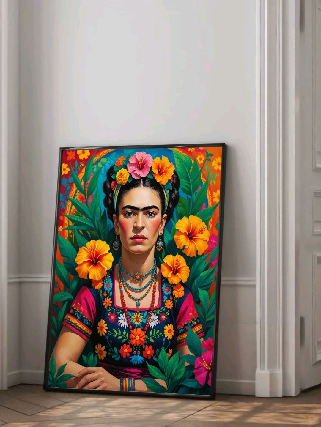 frida-kahlo-poster-cercevesiz-cok-renkli
