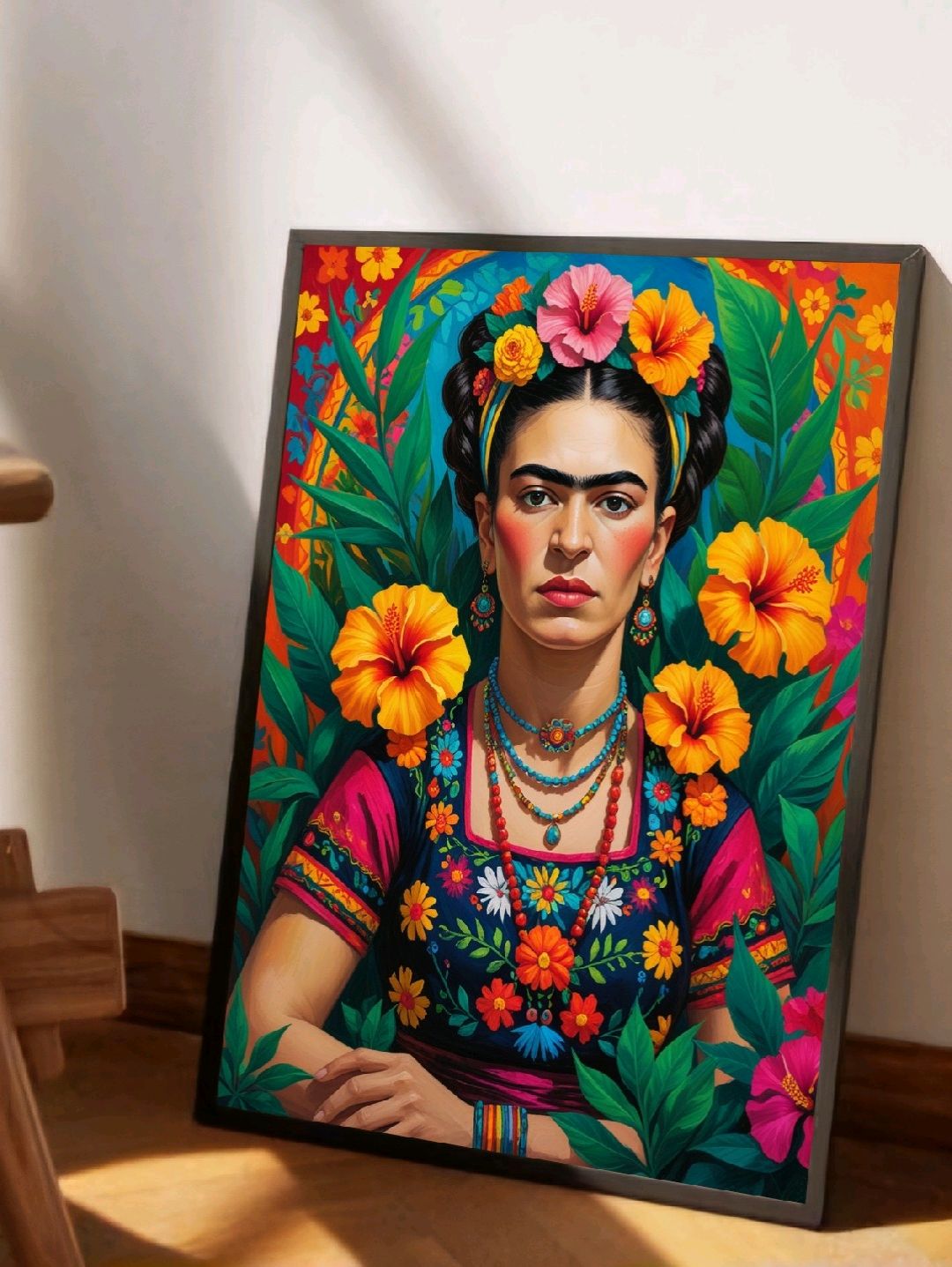 frida-kahlo-poster-cercevesiz-cok-renkli