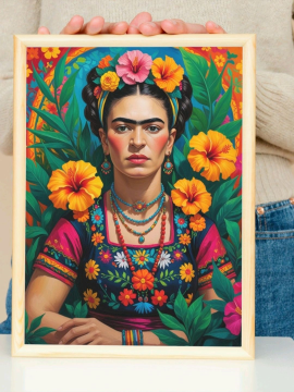 Frida Kahlo Poster Çerçevesiz  Çok Renkli