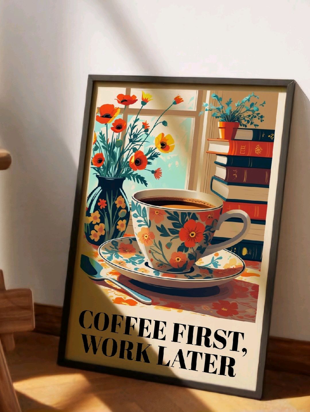 coffee-first-poster-cercevesiz-cok-renkli