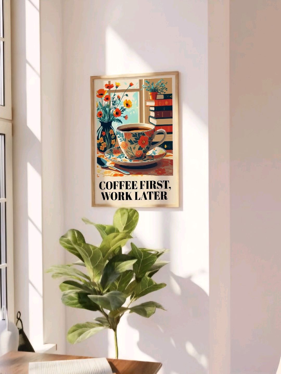 coffee-first-poster-cercevesiz-cok-renkli