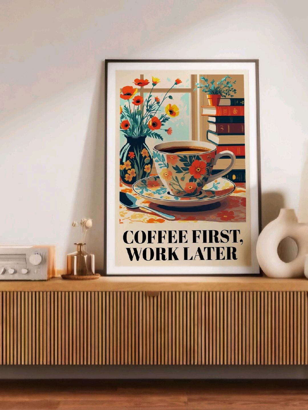 coffee-first-poster-cercevesiz-cok-renkli