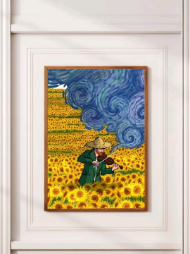 Van Gogh Poster Çerçevesiz  Çok Renkli