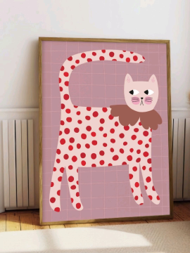 Çocuk Odası Kedi Poster Çerçevesiz  Çok Renkli