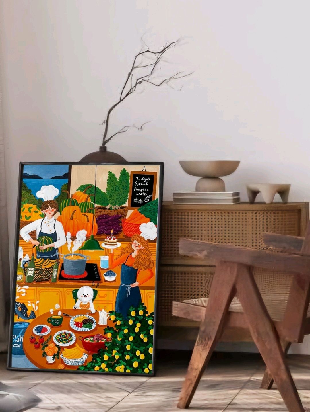 mutfak-yemek-poster-cercevesiz-cok-renkli