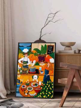 Mutfak Yemek Poster Çerçevesiz  Çok Renkli