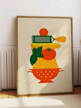 Mutfak Poster Çerçevesiz  Çok Renkli