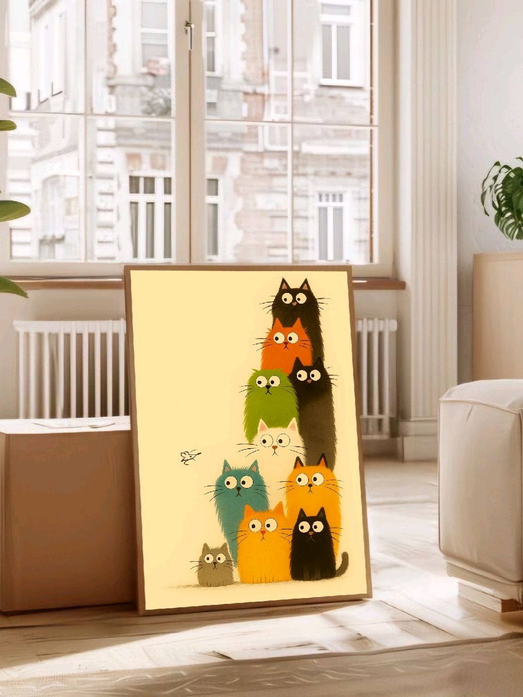 kediler-poster-cercevesiz-cok-renkli