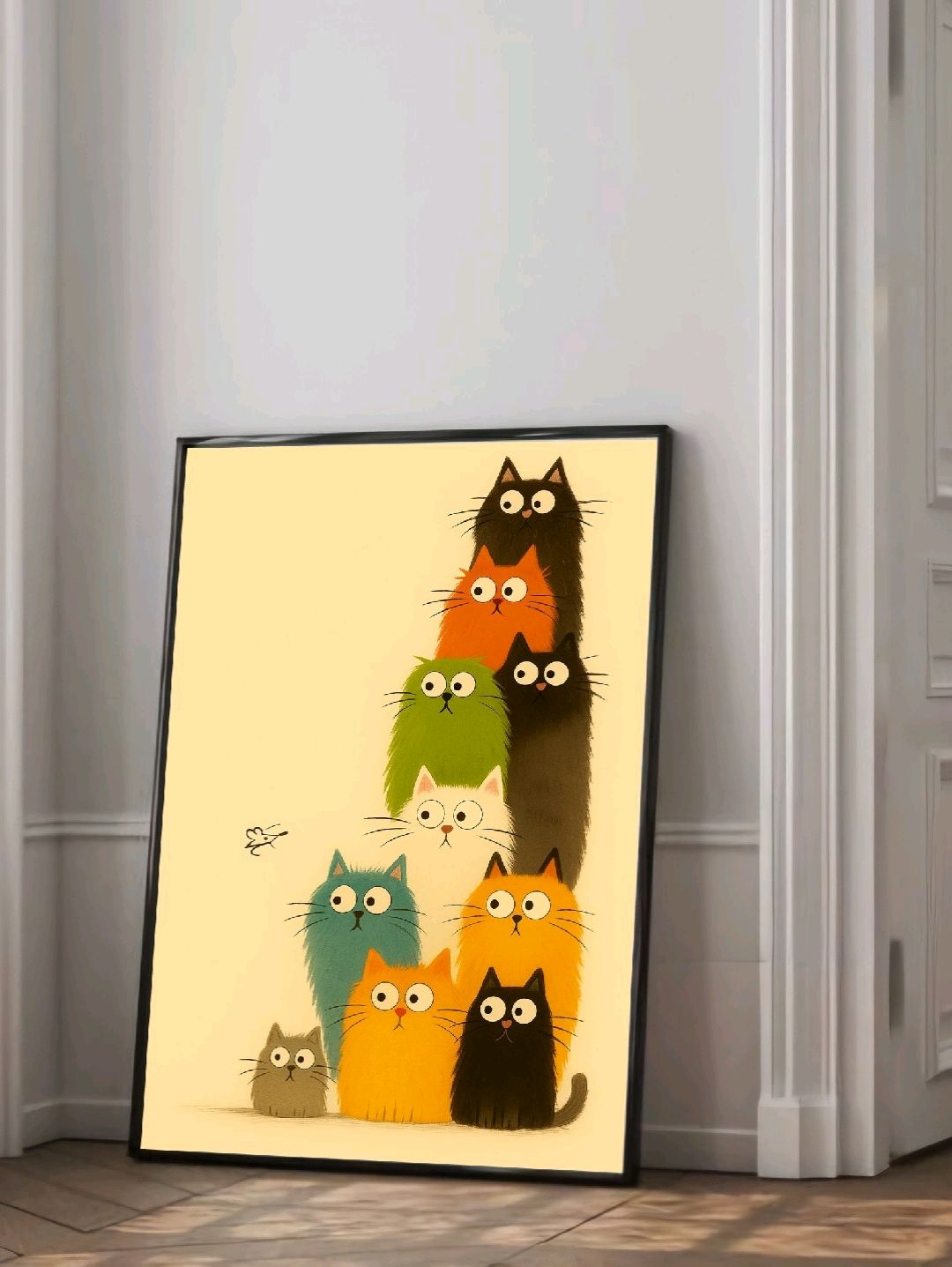 kediler-poster-cercevesiz-cok-renkli
