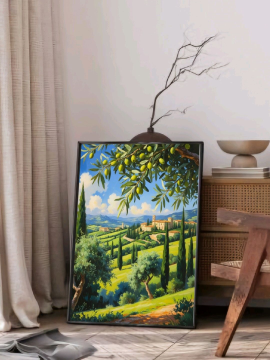 Zeytin Ağacı Poster Çerçevesiz  Çok Renkli
