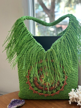 Luna Green Crochet Çanta Yeşil